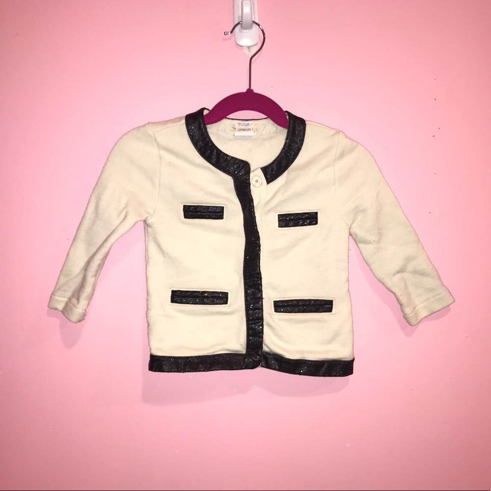 JCrew Crewcuts Ivory Chanel-style cardigan Size 2T
